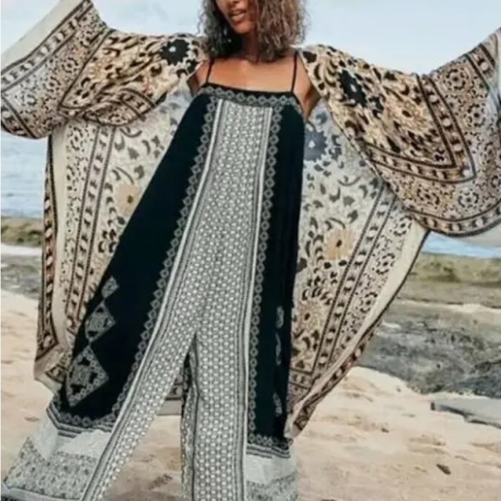 Free People Hazel Mixed Print Jumpsuit